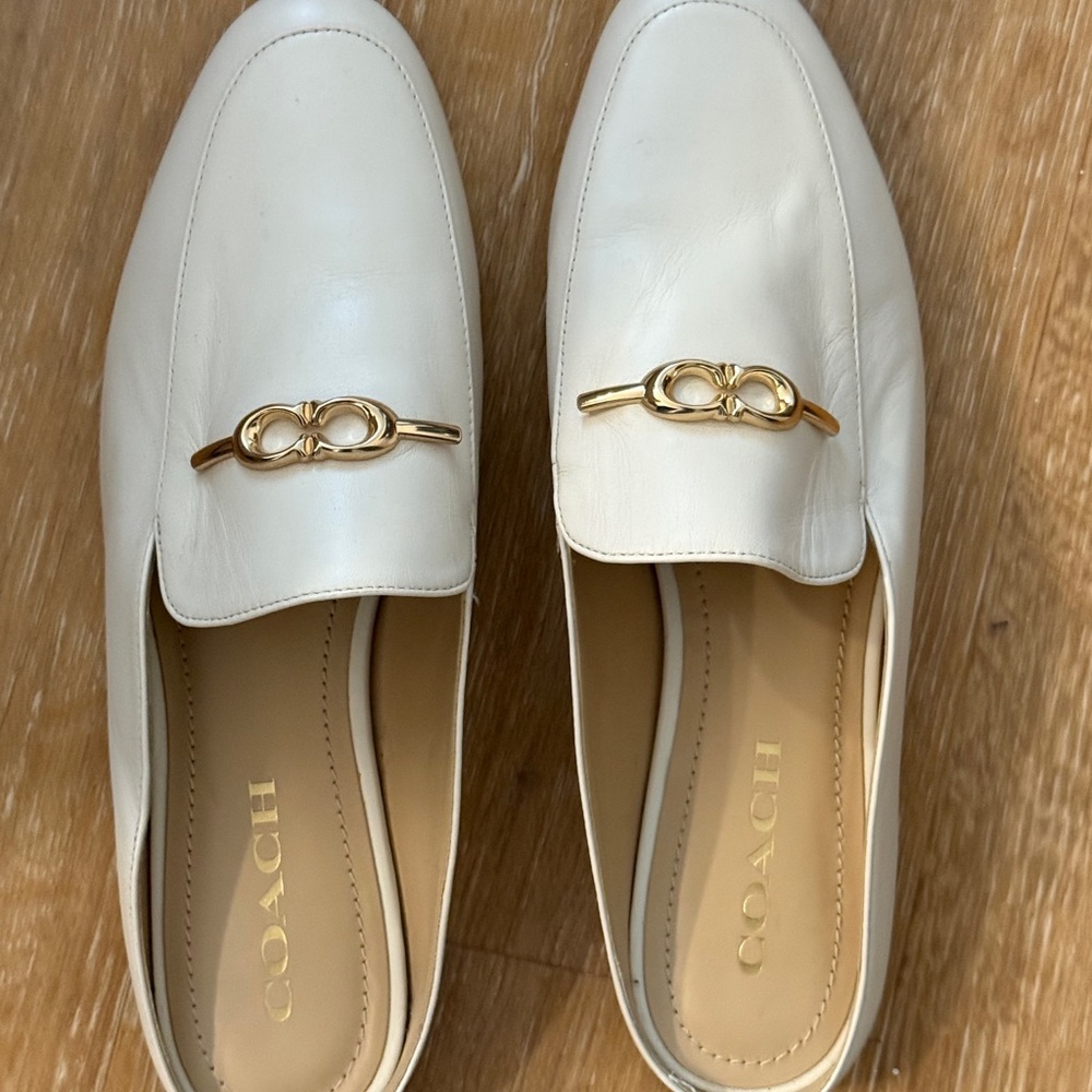 coach leather mules